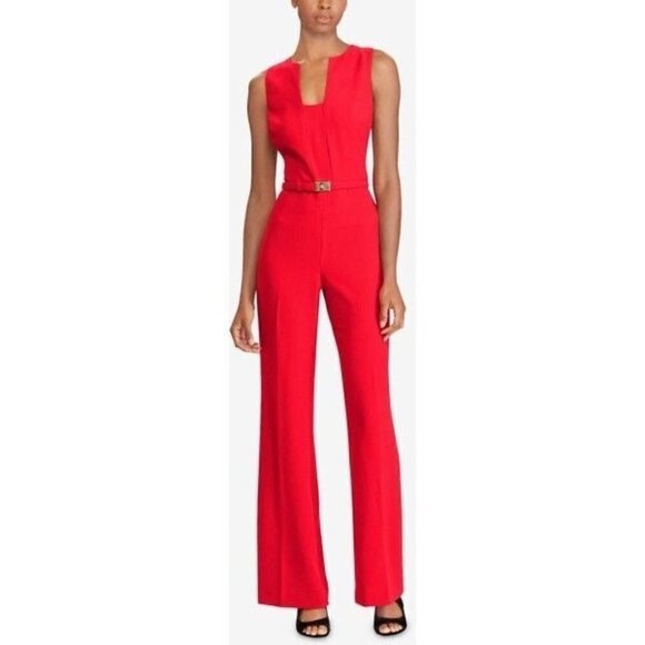 Lauren Ralph Lauren Gwyn jumpsuit red size 2 - Picture 1 of 7
